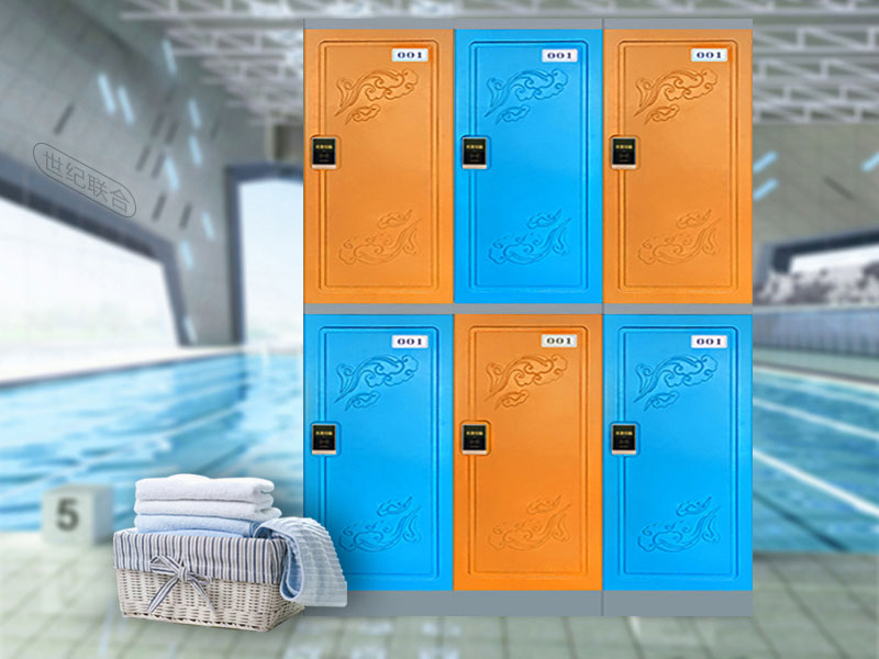 二層柜繽紛橙配石墨藍+感應鎖