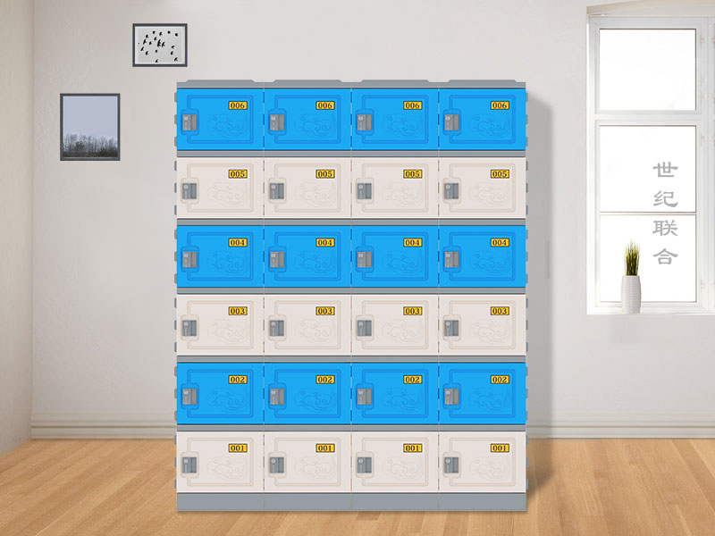 六層柜石墨藍配玉脂白+機械密碼鎖