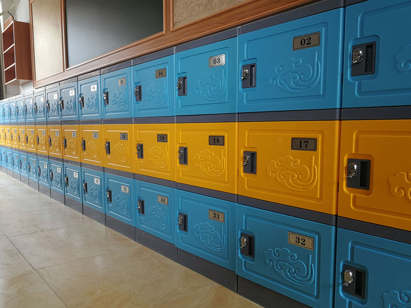 學生柜石墨藍配繽紛橙+掛扣